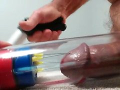 Webcam needles cock inside foreskin