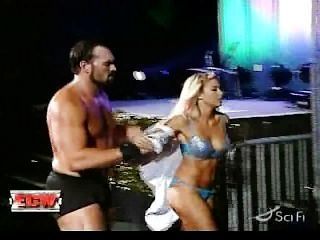 WWE Diva Trish Stratus Stripped To Bra & Panties (Raw ).