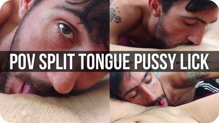 Split tongue pussy licking